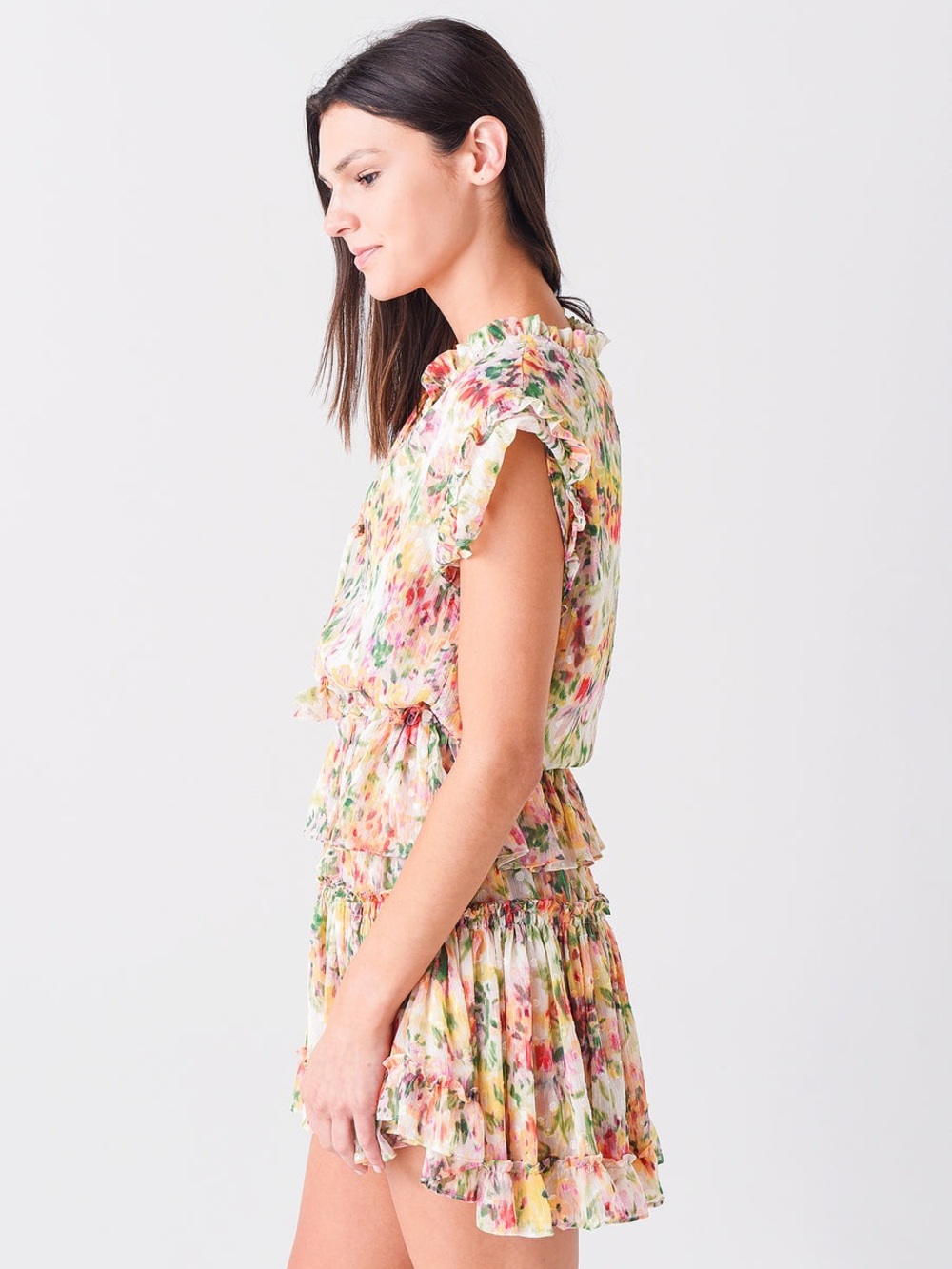Anthropologie Misa Los Angeles Lilian Dress Bahara Floral Ruffle Dress Medium
